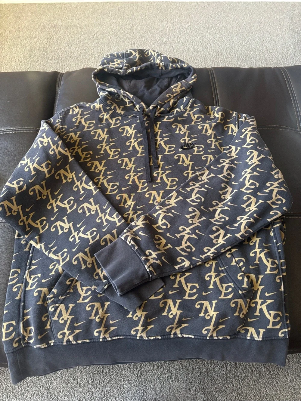 Nike Kids Black and Tan Monogram Hoodie & Jogger Set